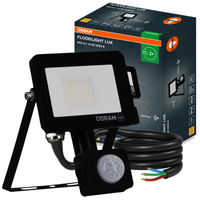 Naświetlacz LED Halogen Zewnętrzny Reflektor 10W 3000K 900lm IP65 z Czujnikiem Ruchu i Światła FLOODLIGHT LUX SENSOR OSRAM
