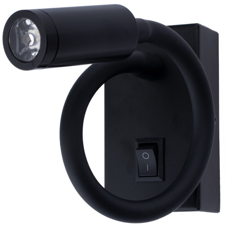 Lampa Ścienna LED Elastyczny Kinkiet do Czytania LEO 3W 4000K Czarny