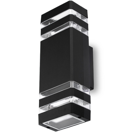 Lampa Ogrodowa Kinkiet Elewacyjny góra dół GU10 Czarny PROTEA LUMILED