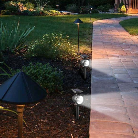 Lampa Ogrodowa LED Solarna Wbijana Reflektor 0,4W IP44 Czujnik Zmierzchu Barwa Zimna