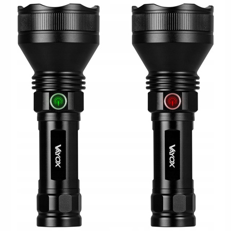 Latarka Taktyczna LED Mocna Akumulatorowa USB-C 20W 1900lm IPX6 VAYOX