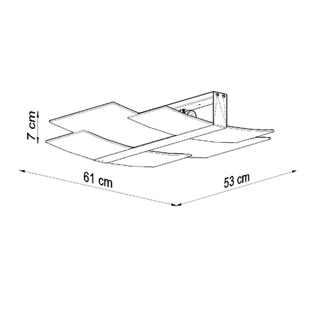 Lampa Sufitowa Kinkiet 3x E27 Prostokątna Chrom Biała Nowoczesna Celia Sollux