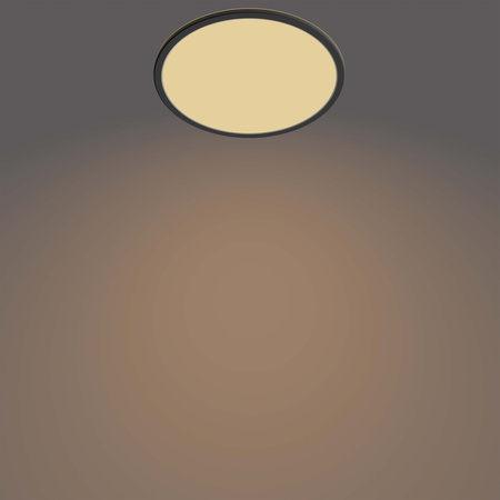 Lampa Sufitowa Plafon Łazienkowy LED 18W 1500lm 2700K SceneSwitch IP44 Czarna Super Slim CL550 Bathroom Philips