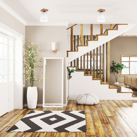 Lampa Sufitowa LULA E27 Biała Dębowa LM-1.200 Lamkur