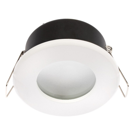 Zestaw Oprawa HALOGENOWA Hermetyczna Łazienkowa PODBITKA AQUS Biała IP44 + LED GU10 5W Zimna Barwa