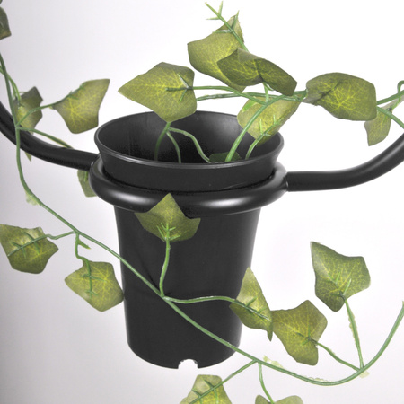 Lampa sufitowa wisząca IL MIO SOREN Czarna E27 z kwiatkiem GOLDLUX (Polux)