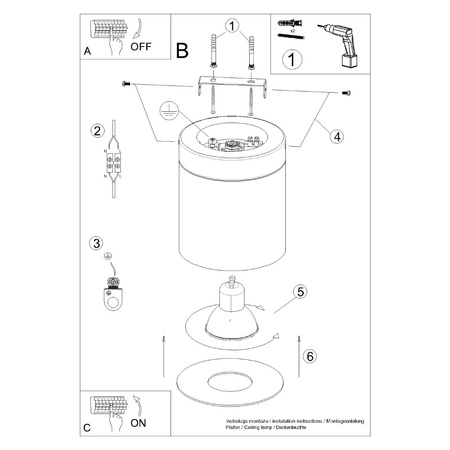 Lampa Sufitowa Oprawa Natynkowa GU10 Tubularna Czarna Brązowa Skandynawska Rif Sollux