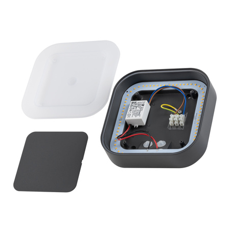 Plafon Oprawa Natynkowa Sufitowa Lampa Ogrodowa Kinkiet Elewacyjny LED 12W 540lm 3000K Ciepła Grafitowa Wodoodporna IP54 PUEBLA LED 9513 Nowodvorski