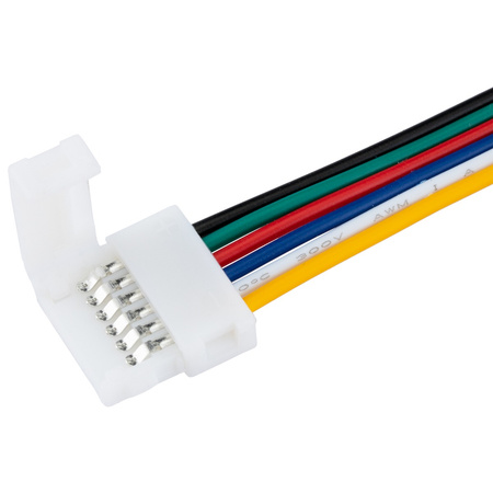 Złączka do taśmy LED 6PIN RGB+CCT zatrzask 1-stronny z przewodem 12mm
