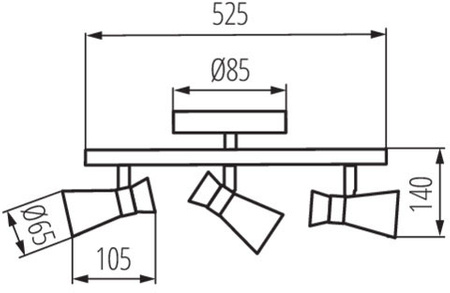 Oprawa lampa sufitowa MILENO 3x GU10 srebrna miedziana 53cm Kanlux