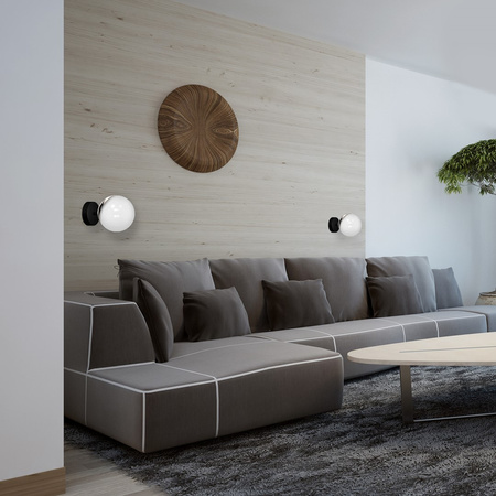 Lampa Ścienna Kinkiet SFERA Czarna Chrom 1xE14 Milagro