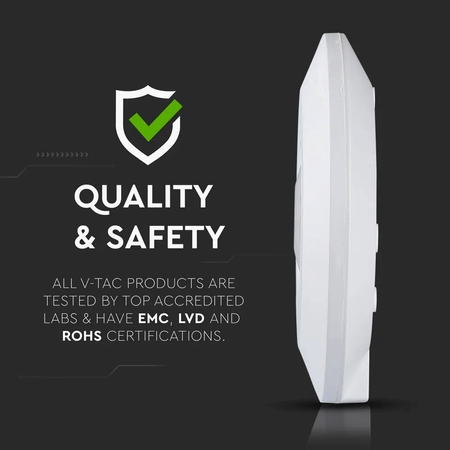 Czujnik Ruchu na podczerwień PIR 360° IP20 BIAŁY Natynkowy Sufitowy Ścienny Nastawny V-TAC