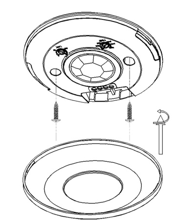 Czujnik Ruchu na podczerwień PIR 360° IP20 CZARNY Natynkowy Sufitowy Ścienny Nastawny V-TAC