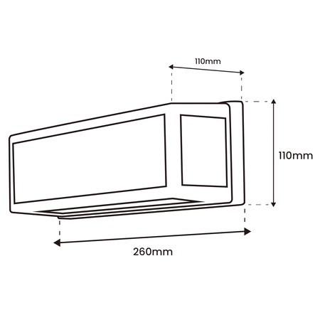 Lampa Ogrodowa Kinkiet Elewacyjny E27 Prostokątny Czujnik Ruchu DOMLO LUMILED