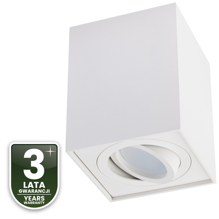 Oprawa Natynkowa HALOGENOWA Spot Tuba Ruchoma GU10 Kwadratowa Biała 115mm AMAT-L LUMILED