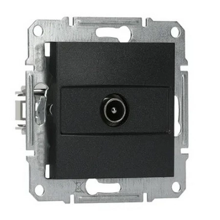 Gniazdo Antenowe Pojedyncze TV Końcowe 1dB bez Ramki Asfora Antracyt