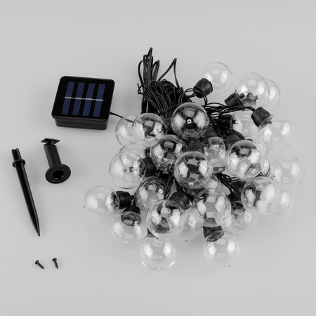 Girlanda Solarna Ogrodowa 30x LED Ozdobne Kuleczki 10,6m Ciepła 3000K GLADI 2 LUMILED