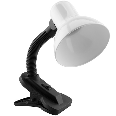 Lampka Biurkowa Stołowa Regulowana LIRIA Szkolna Nocna E27 Klips Biała LUMILED