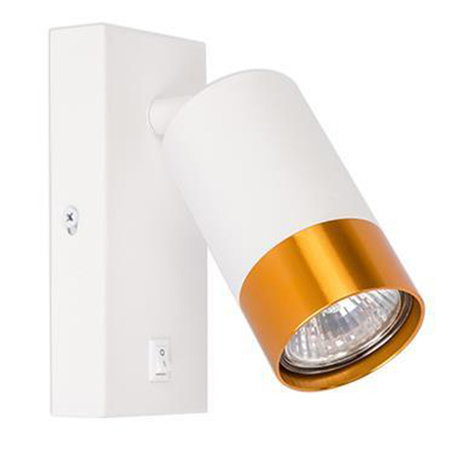 Lampa Ścienna Reflektor Kinkiet Spot do Czytania GU10 Biały Złoty Masterled