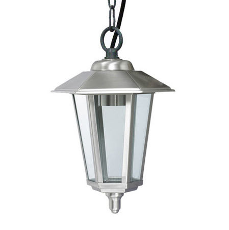 Lampa Ogrodowa LED Kinkiet Elewacyjny JUPITER E27 Latarnia Wisząca Srebrna Volteno