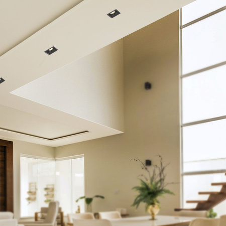 Oprawa Podtynkowa Wpuszczana HALOGENOWA Punktowa Kwadrat GU10 Czarna Videx