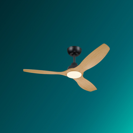 Wentylator Sufitowy 32W Lampa Sufitowa LED 24W 2650lm 3000/4300/6500K CCT Czarna Brązowa + Pilot Olas Philips