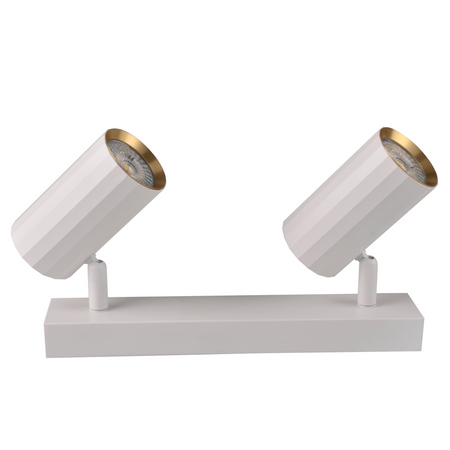 Oprawa Ścienno-Sufitowa Reflektor Punktowy 2x GU10 Biała Złota NICEA Sanico Goldlux