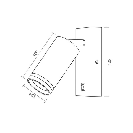Lampa Ścienna Kinkiet 1x GU10 Biała KENT Videx