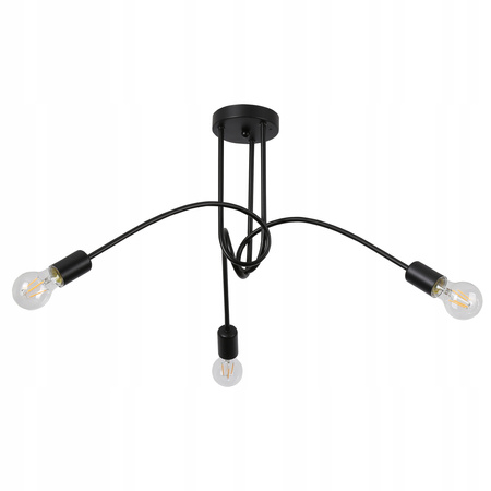 Żyrandol Lampa Oprawa Wisząca Sufitowa Dekoracyjny 3x E27 Czarny Nido Masterled