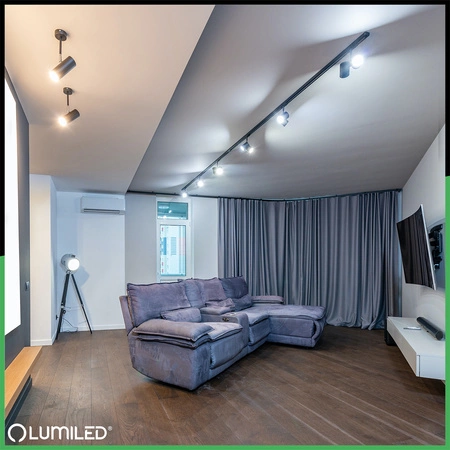 Łącznik Prosty Czarny do Listew Szynowych Jednofazowych Szynoprzewodów LUMILED