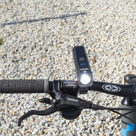 Lampka Latarka Rowerowa Światło Przód LED USB z Akumulatorem 6 Trybów Świecenia VAYOX