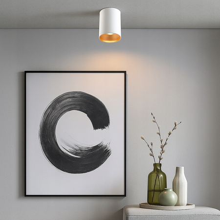 Oprawa Natynkowa Halogenowa Tuba Reflektor Spot GU10 Okrągła Biała Złota Gold Masterled