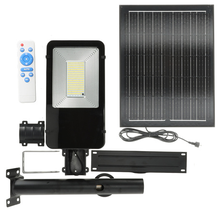 Lampa Uliczna Solarna LED Przemysłowa Oprawa Drogowa 11W 1100lm 4000K Neutralna z Czujnikiem Zmierzchu IP54 Czarna Solit Kobi