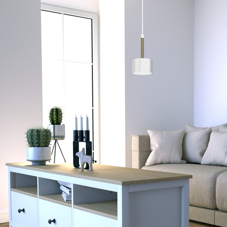 Lampa Wisząca Sufitowa ARENA Biała Złota 1xGX53 Milagro