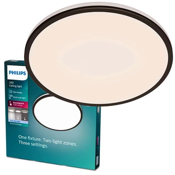 Lampa Sufitowa Plafon LED 22W 2500lm 4000K SceneSwitch Czarna Ozziet Philips