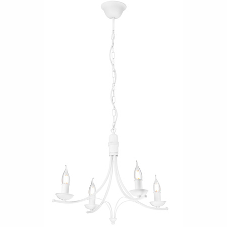 Lampa Wisząca Sufitowa LUCY 4xE14 Żyrandol Biała Klasyczna LM-4.153 Lamkur