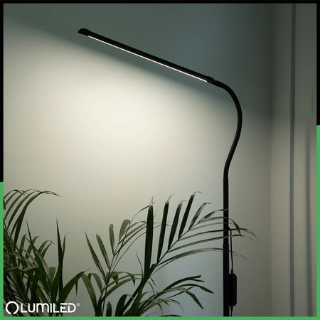Lampa Stojąca Podłogowa Stołowa LED 14W CCT Ściemnialna z Regulacją Wysokości LONGA 2 Czarna LUMILED