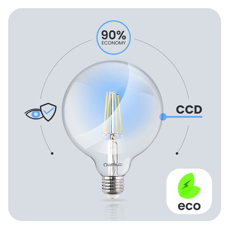 3x Żarówka LED E27 Kula G125 7W = 60W 806lm 4000K Neutralna 360° FILAMENT LUMILED