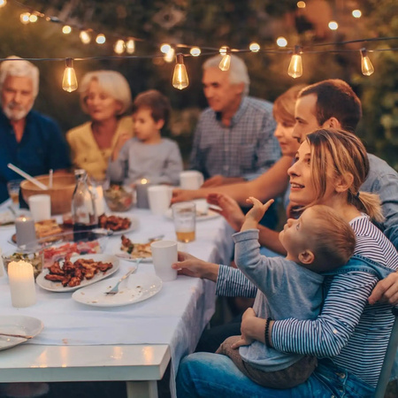 Girlanda Solarna Ogrodowa 20x LED Ozdobne Żarówki EDISON ST58 11,48m Ciepła 3000K EREMI LUMILED