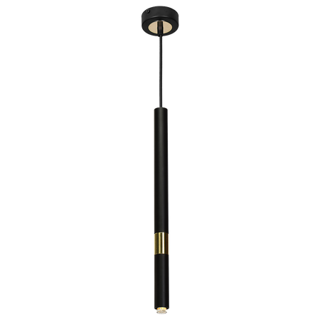 Lampa wisząca MONZA 1xG9 8W Podłużna Minimalistyczna Czarna Złota MLP6333 Milagro Metal