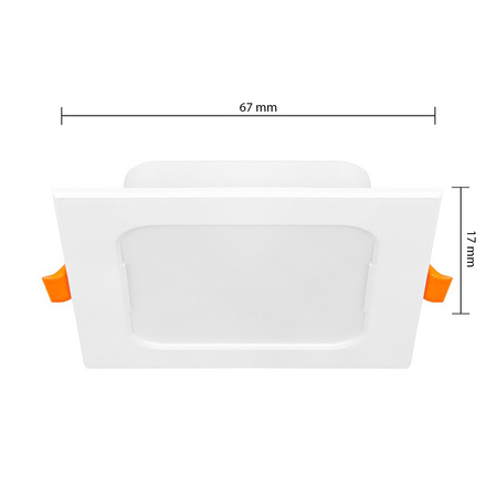 Panel LED Oprawa Sufitowa 3W 245lm 4000K Neutralny Wpuszczany Kwadratowy Biały Proma Masterled