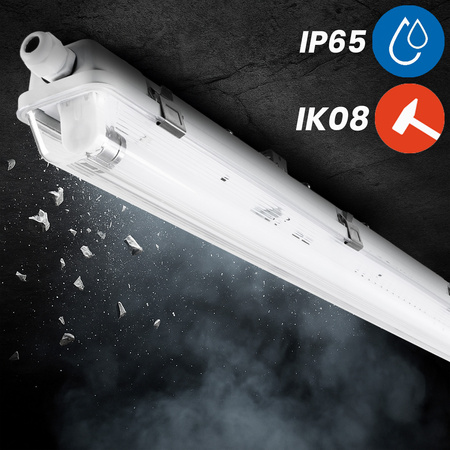 Oprawa Hermetyczna z Odbłyśnikiem IP65 T8 Lampa 2x 120cm Świetlówka 18W 6500K