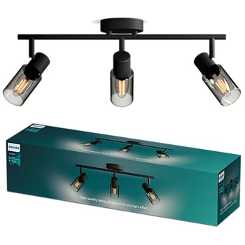 Lampa Sufitowa Reflektor 3x E14 Czarna Palms Philips