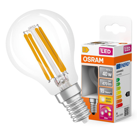 Żarówka LED P45 Kulka E14 4W = 40W 470lm 2200-2700K CCT 320° Ściemnialna SUPERSTAR Osram