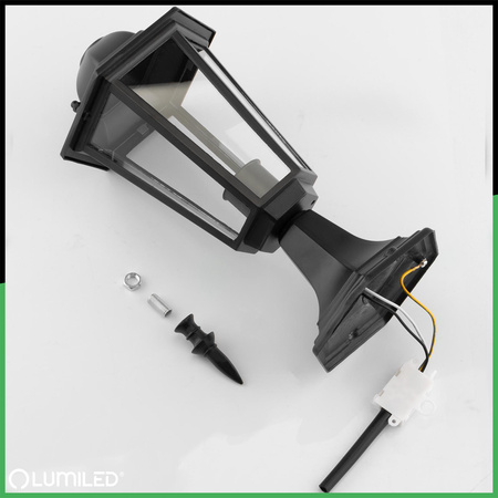 Lampa Ogrodowa Zewnętrzna E27 SŁUPEK LATARNIA 39cm Czarna BELLIS LUMILED