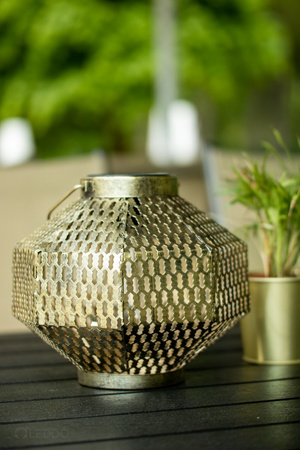 Lampa LED solarna Lampion ogrodowa filament LATARENKA wisząca metalowa miedziana