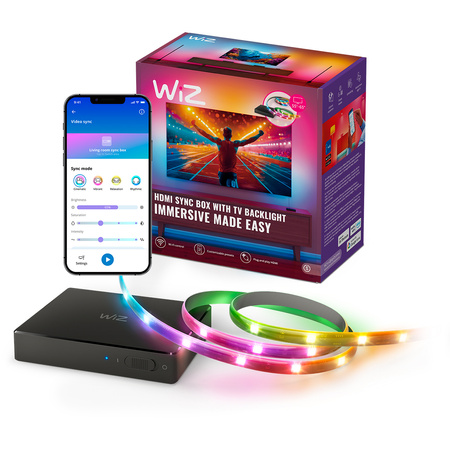 Inteligentna Taśma LED RGBIC do Monitora Telewizora TV 55"-65" z HDMI Sync Box Wi-Fi WiZ