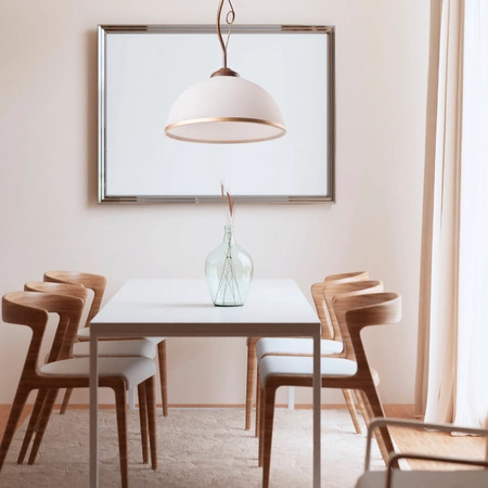 Lampa Sufitowa Wisząca RETRO E27 Biała Drewniana Klasyczna LM-1.24 Lamkur