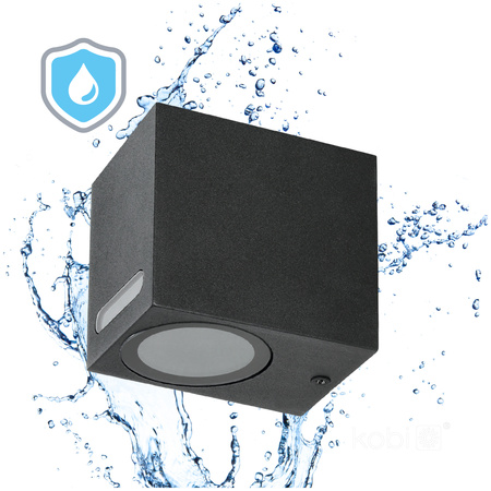 Lampa Ogrodowa Kinkiet Elewacyjny Zewnętrzny GU10 IP54 Czarna Querk Kobi