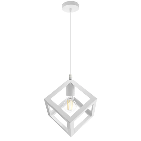 Lampa wisząca TALUS geometryczna kwadrat ZWIS do LED Biała 1x E27 LUMILED